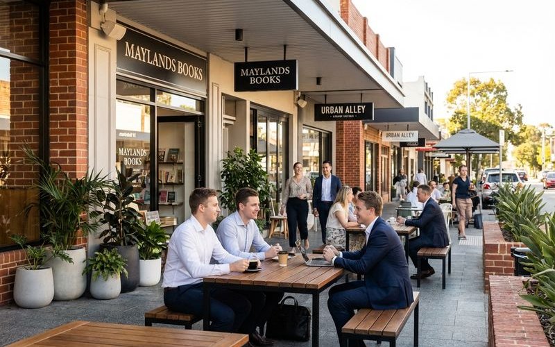 Maylands cafe strip Eighth Avenue