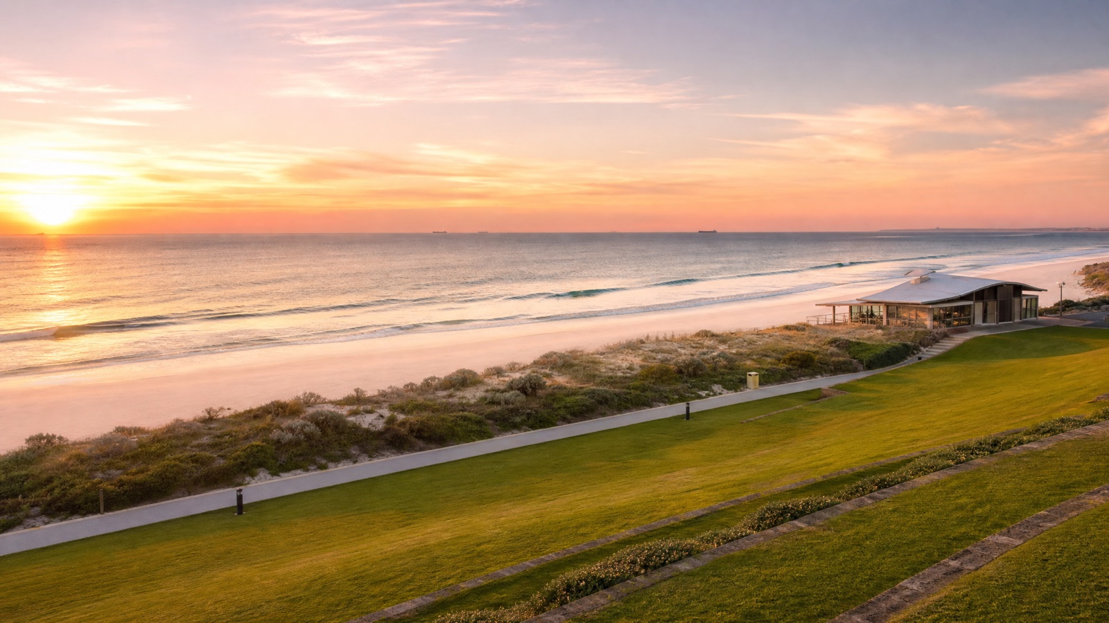 City Beach foreshore at sunset