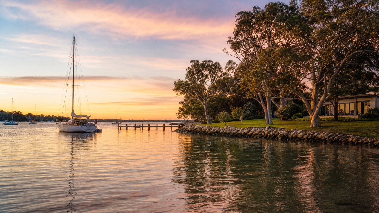Freshwater Bay at Peppermint Grove at sunset