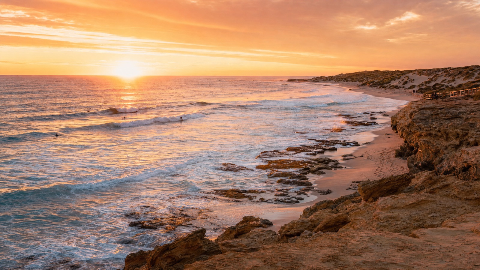 Trigg Beach at sunset